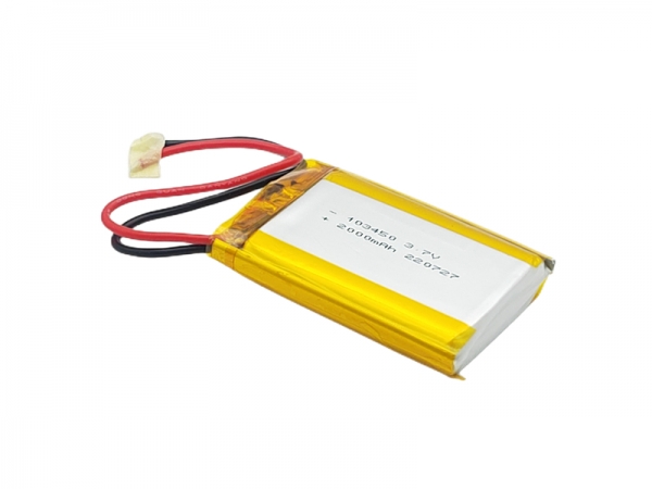 103450 3.7V 2000mAh 高温锂电池-22AWG