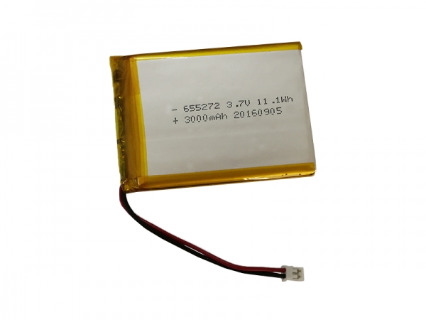 3.7V聚合物锂电池|655272 3000mAh 3.7V--2pin