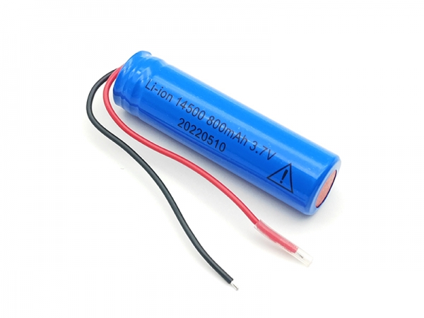 3.7V cylindrical lithium battery with warning | 14500 800mAh 3.7V