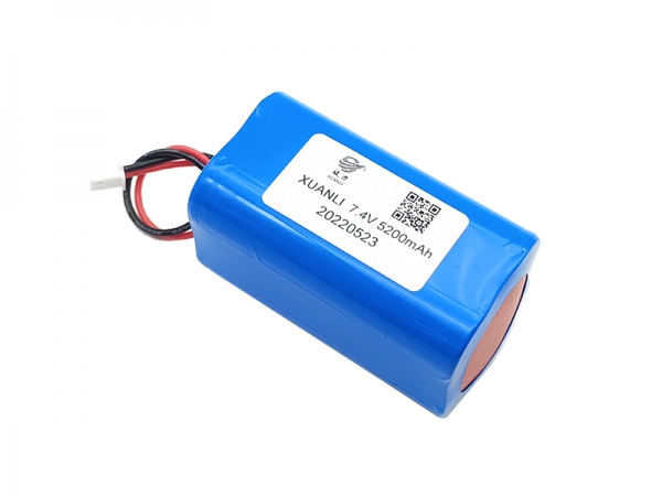 7.4V 5200mAh cylindrical lithium battery-2pin